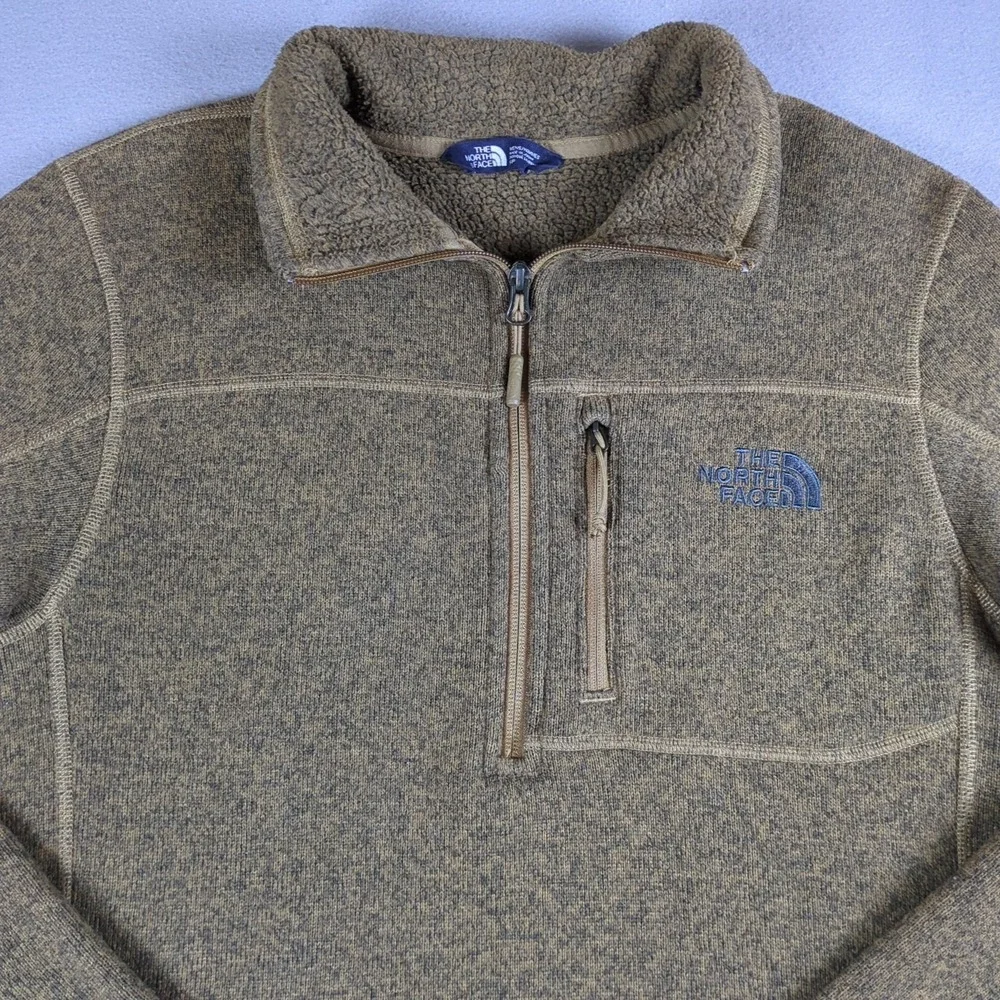 The North Face Gordon Lyons 1/4 Zip Jacket Mens Small Brown Pullover Sweater